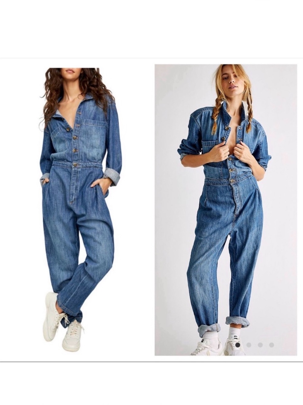 Free People‎ Madrid Denim Coverall blue small